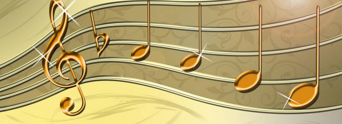 Notenschlüssel und Noten als Grafik