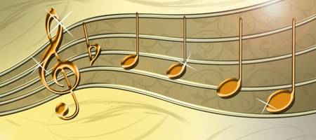 Notenschlüssel und Noten als Grafik